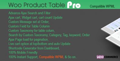 افزونه جدول سفارش محصولات Woo Products Table Pro ووکامرس